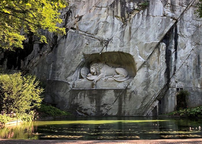 Lion Monument The Lion Monument in the city park of Lucerne photo