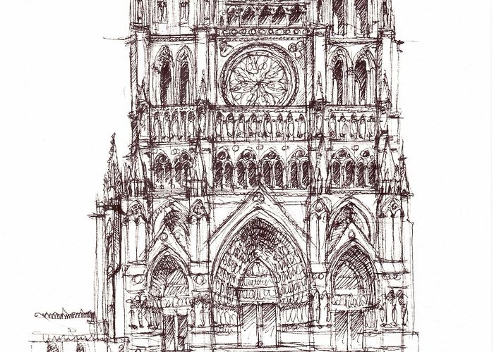 Cathedrale Notre-Dame d'Amiens Cathedral Notre-Dame of Amiens, France / sketch by Joungyeon, Bahk ... photo