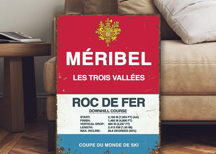 Roc de Fer Ski Lift Meribel Ski Downhill Skiing Sign Ski Gift - Etsy Denmark photo