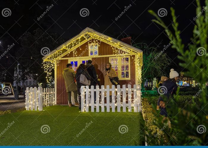 Cordoaria Garden Porto, Portugal - December 9, 2023. a Cozy Christmas Market in ... photo