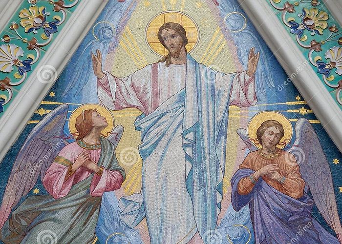 Russian Orthodox Cathedral of St. Nicholas Vienna - the Mosaic of Jesu Christ with the Angels on the Russian ... photo