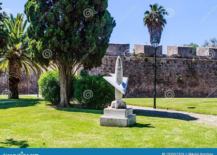 Nossa Senhora da Luz Fortress Sculpture in Front of the Wall Nossa Senhora Da Luz Fortress ... photo