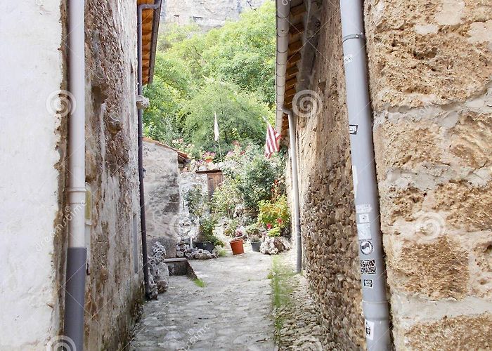 Castillo de Burgos Narrow Streets in Orbaneja Del Castillo, in Burgos, in the ... photo