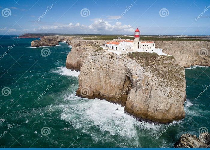 Cape of Saint Vincent Lighthouse Aerial View of Sagres Lighthouse at Saint Vincent Cape, Algarve ... photo