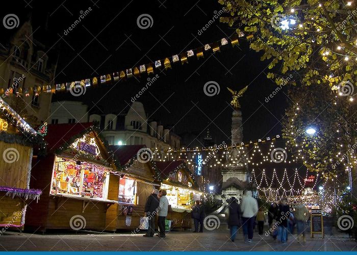 Subé Fountain Reims France ,Christmas Market Editorial Stock Photo - Image of ... photo