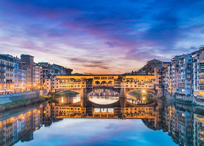 Ponte Vecchio View of Ponte Vecchio bridge at sunrise, Florence, Firenze ... photo