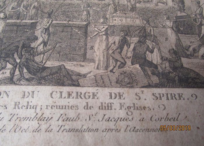Paroisse Saint Spire CORBEIL-ESSONNES [ 91100 ] - UNE ESTAMPE de 1793 : PROCESSION DU ... photo
