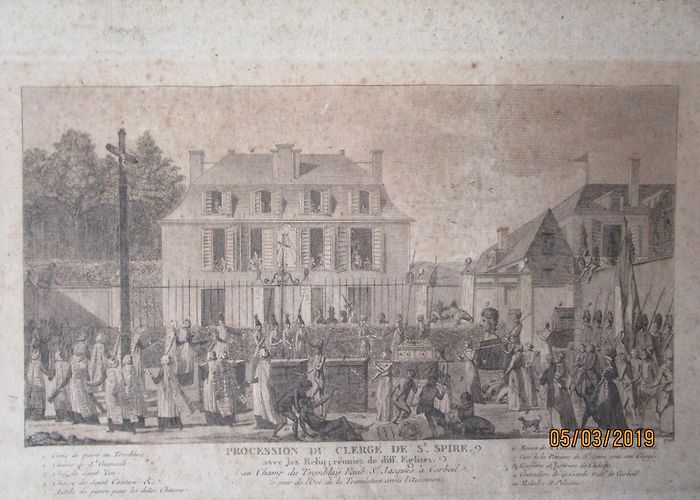 Paroisse Saint Spire CORBEIL-ESSONNES [ 91100 ] - UNE ESTAMPE de 1793 : PROCESSION DU ... photo