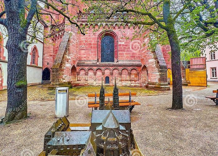 Pfalz Basel The Small Metal Model of Basel Minster on Pfalz Park at the ... photo