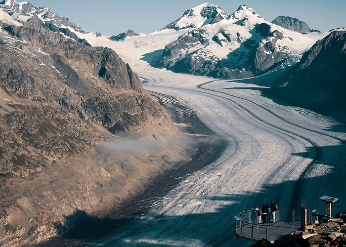 Aletsch Glacier Eggishorn viewpoint: look out over the Great Aletsch Glacier ... photo