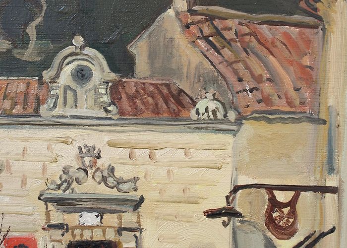 Musée Yves Brayer Yves Brayer, The Town Hall of Les Baux-De-Provence, 1946, Oil on ... photo