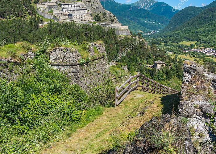 Fenestrelle Fortress Scenic Sight Ancient Fenestrelle Fortress Forte Fenestrelle ... photo